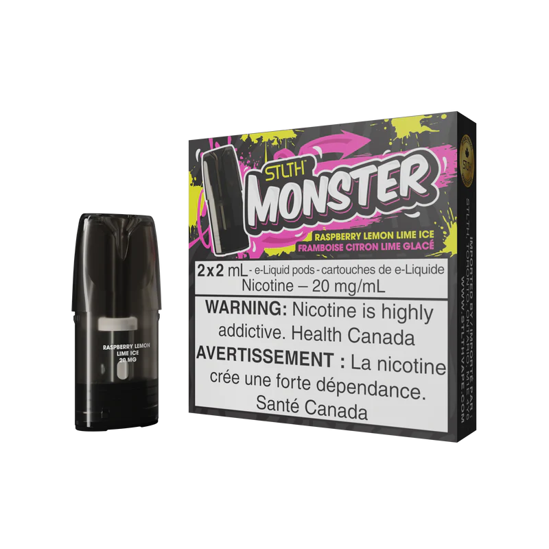 Stlth Pod Pack - Monster - Raspberry Lemon Lime Ice (5PCS/CTN) - VapeNorth